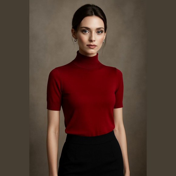 Burgundy sweater top - Picture 1 of 8